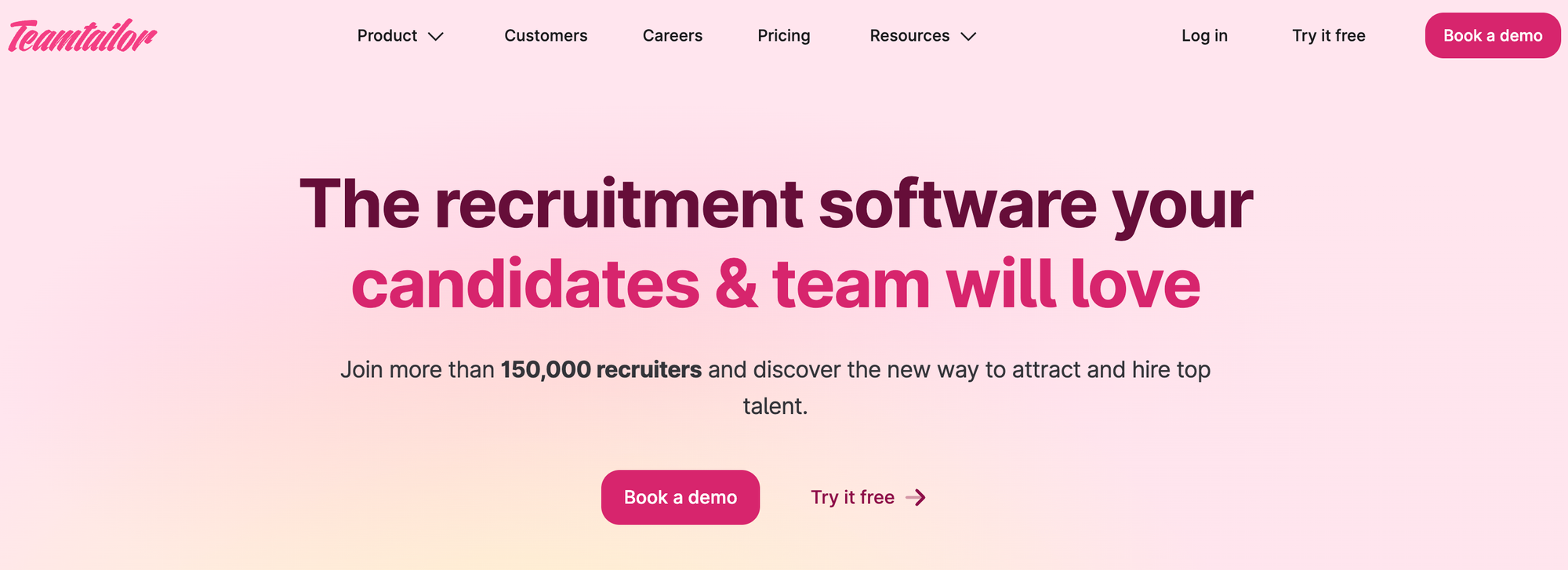 Teamtailor landing page