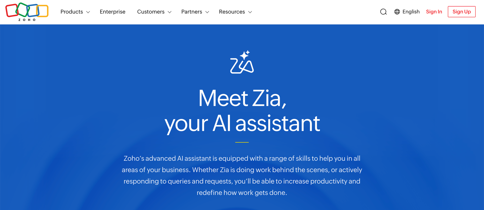 zoho website